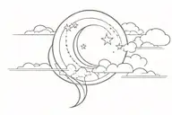 sun and moon with clouds  tattoo design idea