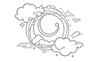 sun and moon with clouds  tattoo design idea
