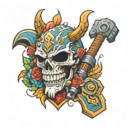 Fortnite F behind a vbuck tattoo design idea