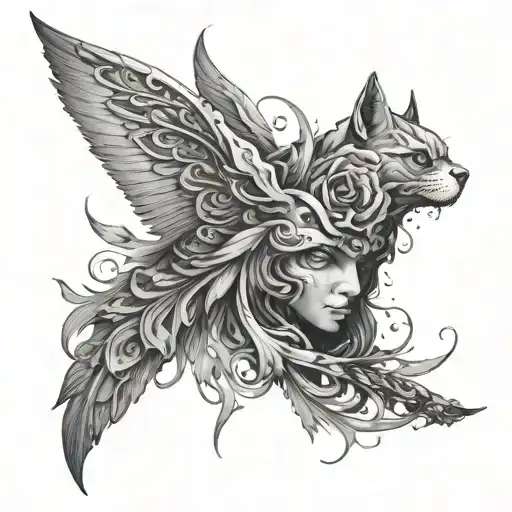 A design inspired by the psychological concept of the shadow self tattoo design idea