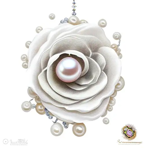 Pearl necklace intertwined with a blooming flower tattoo design idea