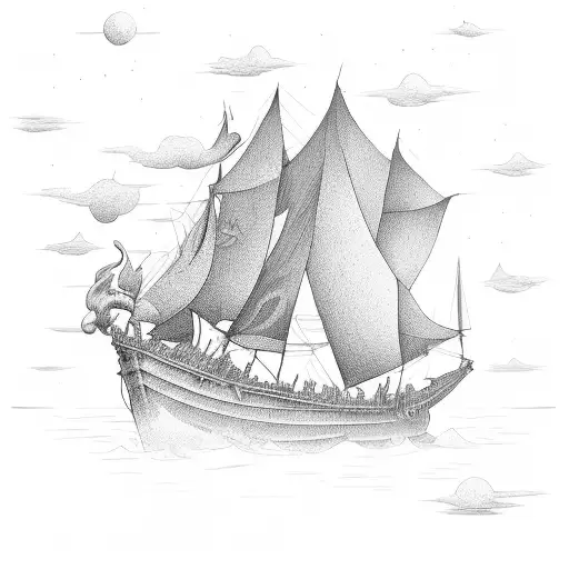 burn the boats inspired  tattoo design idea