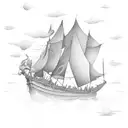 burn the boats inspired  tattoo design idea