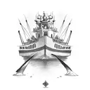 burn the boats inspired  tattoo design idea