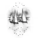burn the boats inspired  tattoo design idea
