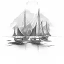 burn the boats inspired  tattoo design idea