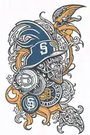 San Diego Padres, Denver Broncos Logo tattoo design idea