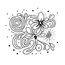 the word content in cursive tattoo design idea