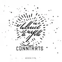 the word content in cursive tattoo design idea