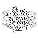 the word content in cursive tattoo design idea