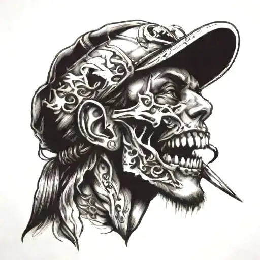 a cool tattoo for dentist. Using scalpel and tooth  tattoo design idea