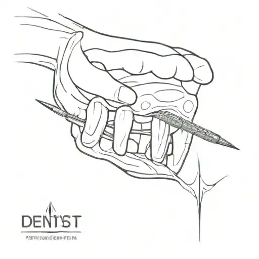 tattoo for dentist. Using scalpel tattoo design idea
