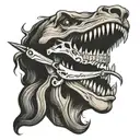 a cool tattoo for dentist. Using scalpel and tooth  tattoo design idea