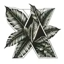 Banana leaf inside triangle shape tattoo design idea