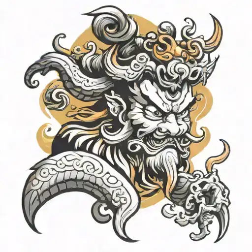 Chinese god tattoo design idea