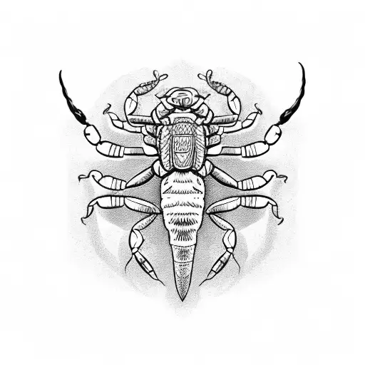 bold scorpion tribal shading tattoo design idea