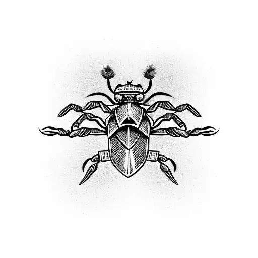 bold scorpion tribal shading tattoo design idea