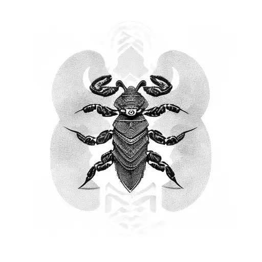 bold scorpion tribal shading tattoo design idea