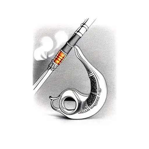 Bent Billiard Tobacco Pipe tattoo design idea