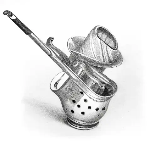 Bent Billiard Tobacco Pipe tattoo design idea