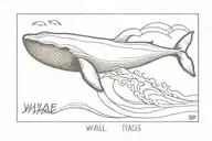 A tattoo picture of whale in the midle of the wave in rectangle and write this too shall pass tattoo design idea