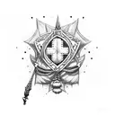 Croix basque avec une ancre  tattoo design idea