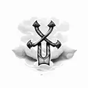 Basque cross with an anchor tattoo design idea