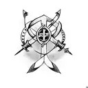 Basque cross with an anchor tattoo design idea