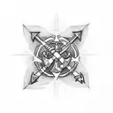 Basque cross with an anchor tattoo design idea