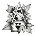 triangle mobius and maple leaf inside tattoo design idea