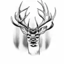 An illustration for a tattoo about a deer hunting a hunter. Tattoo and caricatur tattoo design idea