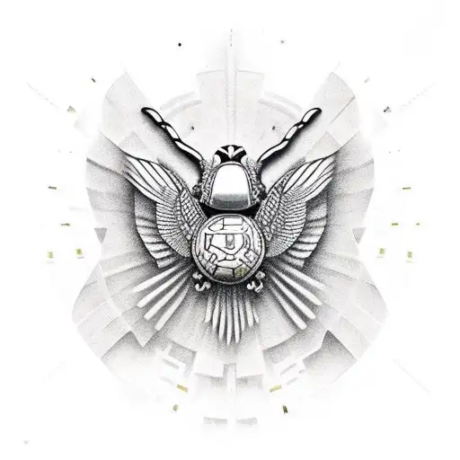 big hieroglyphs in background  plus a scarab tattoo design idea