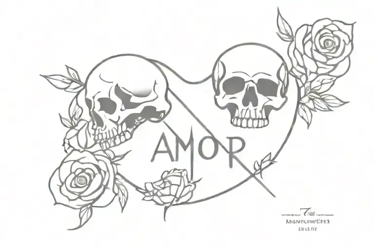 amor fati memento mori tattoo design idea