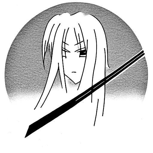 katana japonesa de anime  tattoo design idea