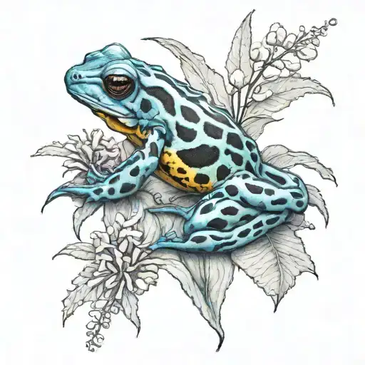 poison dart frogs tattoo design idea