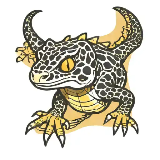 leopard gecko tattoo design idea