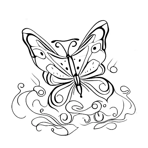 Butterfly semicolon  tattoo design idea