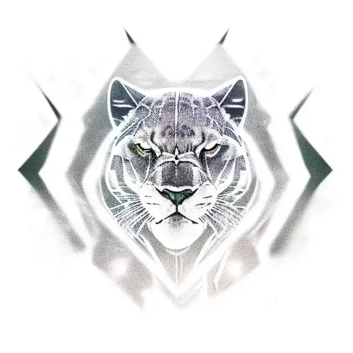 sming head off black panther animal tattoo design idea