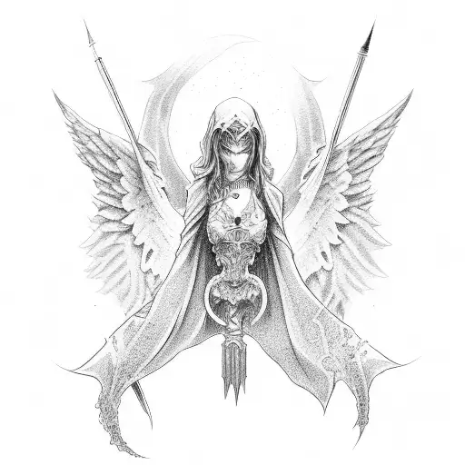 angels vs demons tattoo design idea
