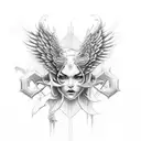 angels vs demons tattoo design idea