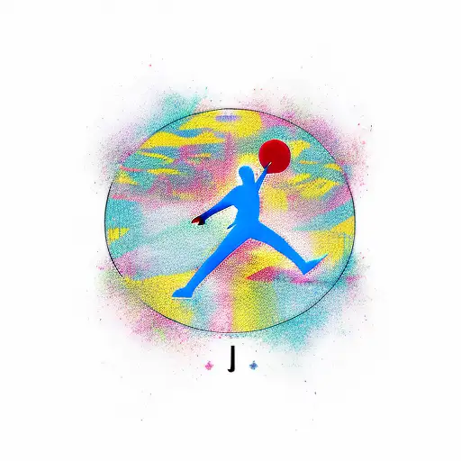 Air Jordan logo with a futuristic twist tattoo design idea