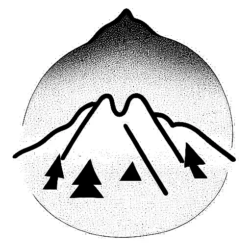 mountain of melting skeletons tattoo design idea