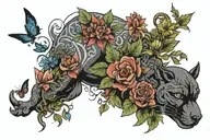 carter and flowers surrounding tattoo design idea