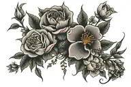 carter and flowers surrounding tattoo design idea