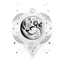 Leo moon sun tattoo design idea