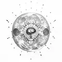 Leo moon sun tattoo design idea