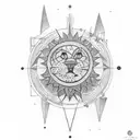 Leo moon sun tattoo design idea