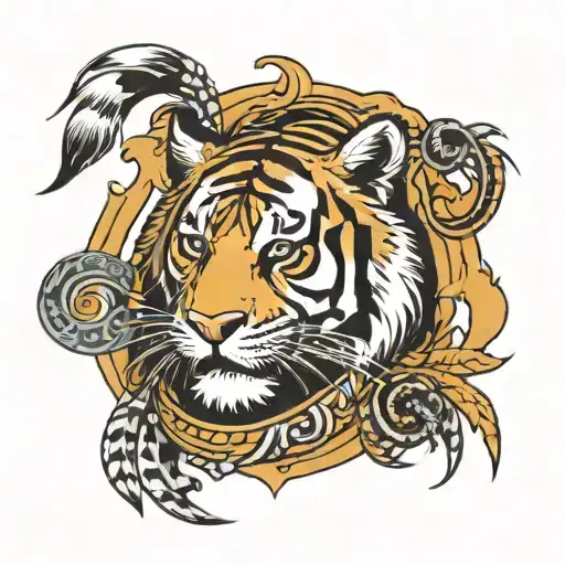 tiger band with tribal tattoo tattoo design idea