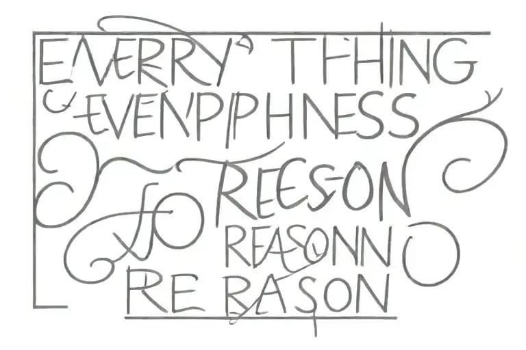 everything happens for a reason  tattoo design idea