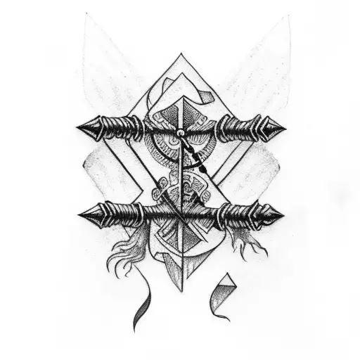 bohemian arrow tattoo design idea